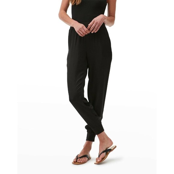 Michael Stars Lidia Jogger Pants Black Tapered Casual Revolve S NWT $148